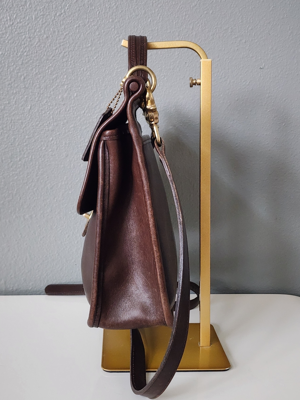 Vintage Coach Willis 9927 Brown Glove Tanned Leather Crossbody Briefcase USA - Picture 4 of 11